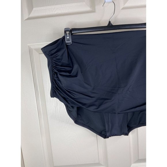 EVRI Swim Bottoms Women Plus Size 4X Black High Waist Bikini Ruched Sides NWT - Picture 2 of 9